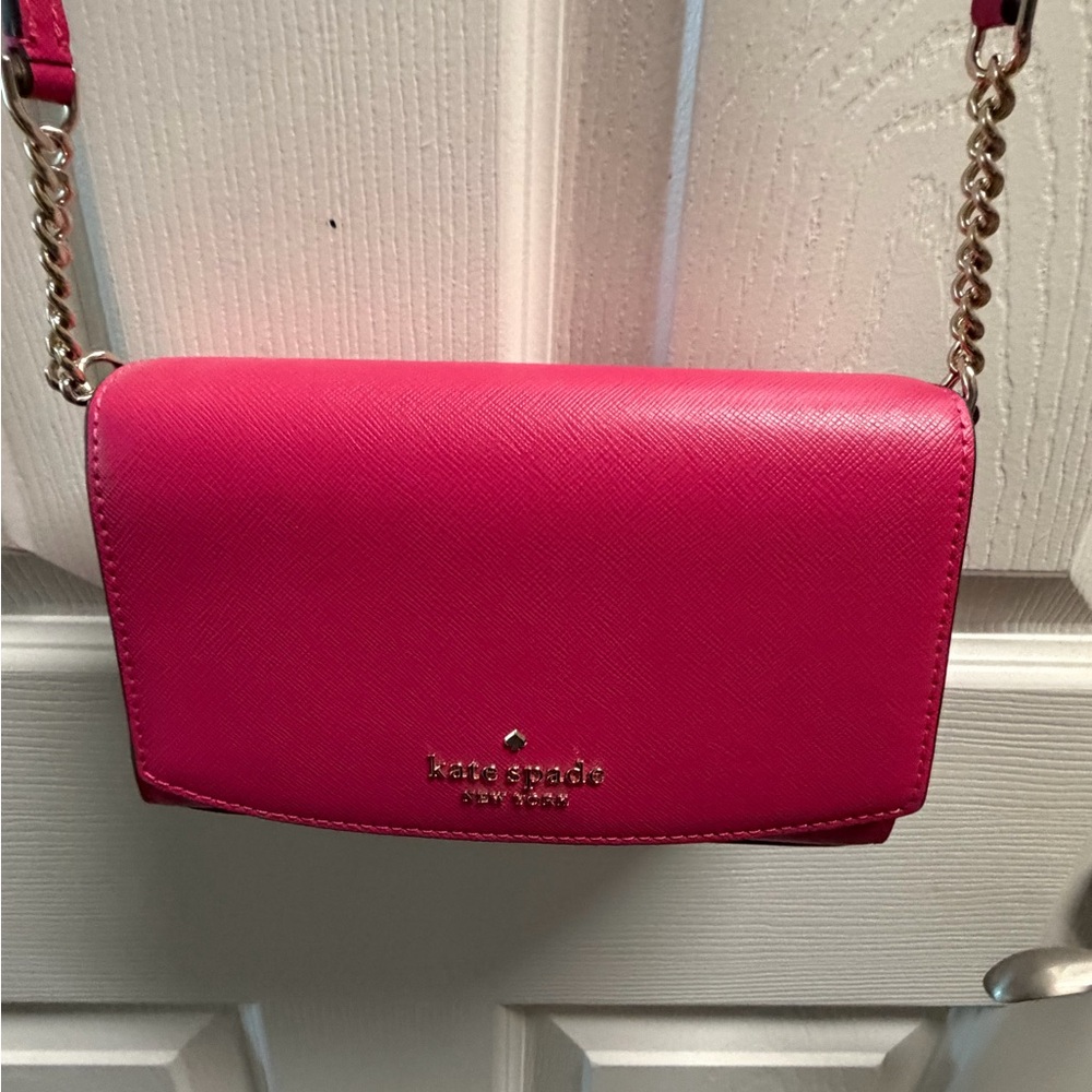 kate spade Hot Pink Crossbody Bag with Chain Strap